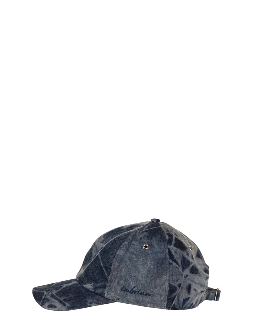 Cappello da baseball in cotone denim blu