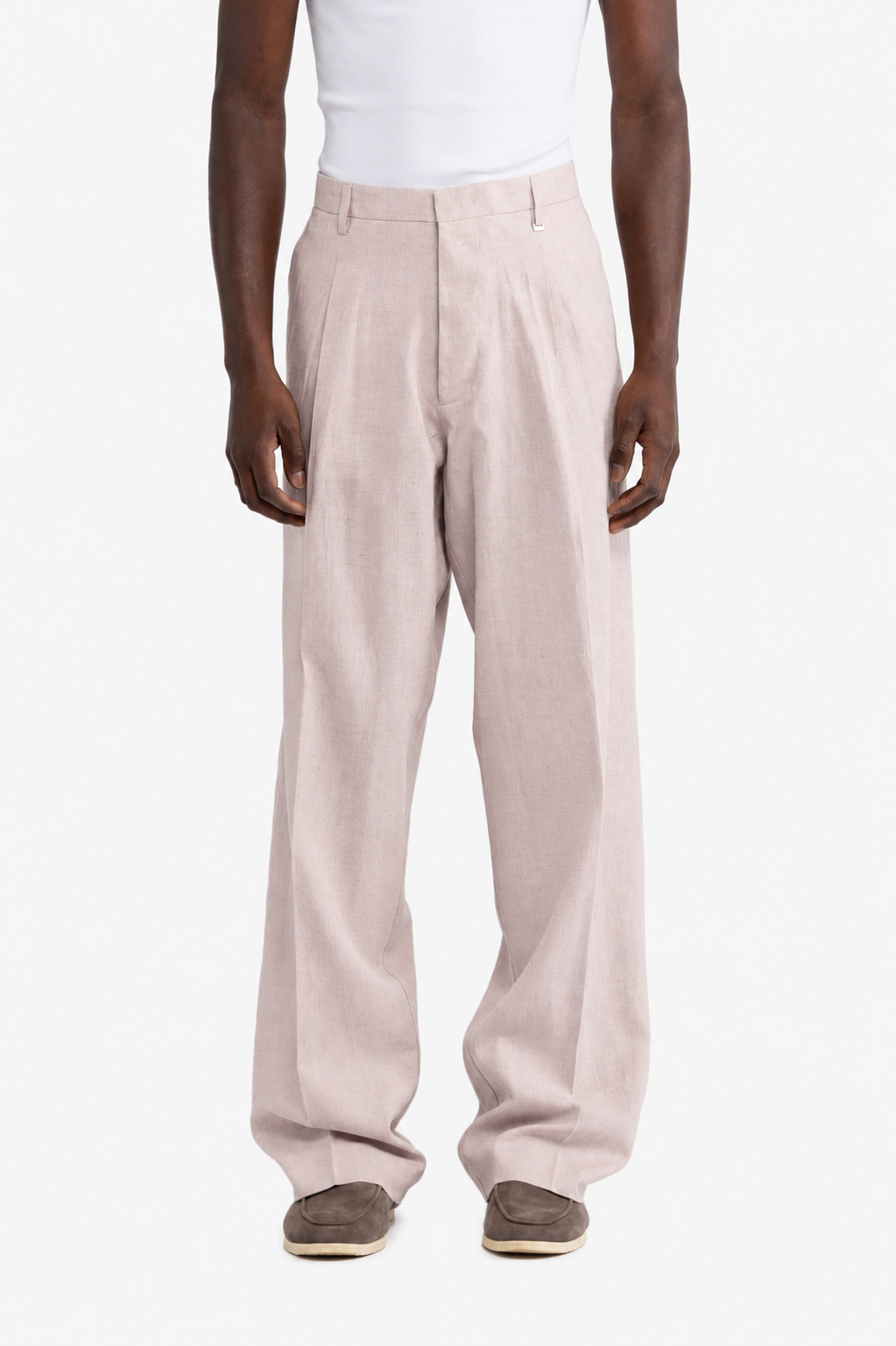 Pantalone in 100% lino - Cipria