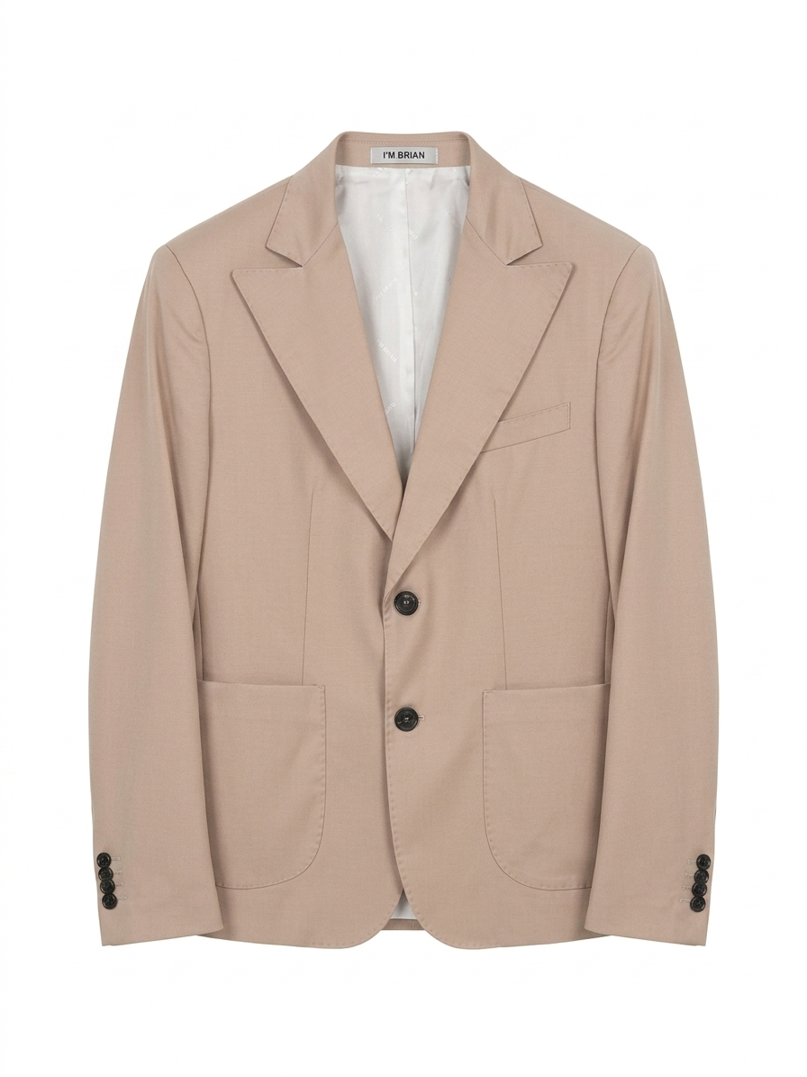 Single-breasted jacket with lapel collar in viscose blend - Ice
