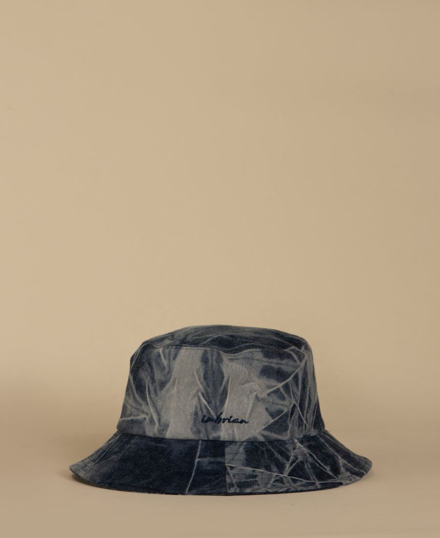 Cappello bucket in cotone denim blu