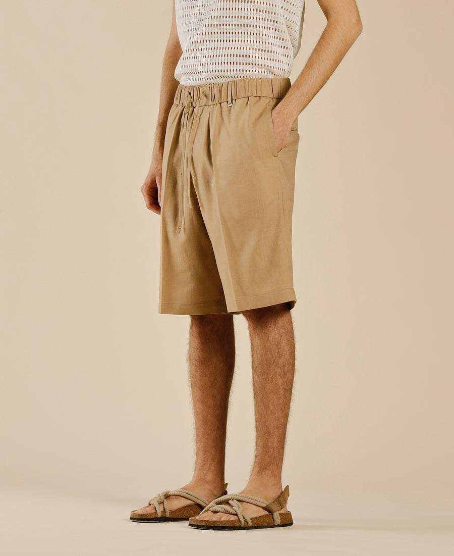 Bermuda in misto lino con coulisse