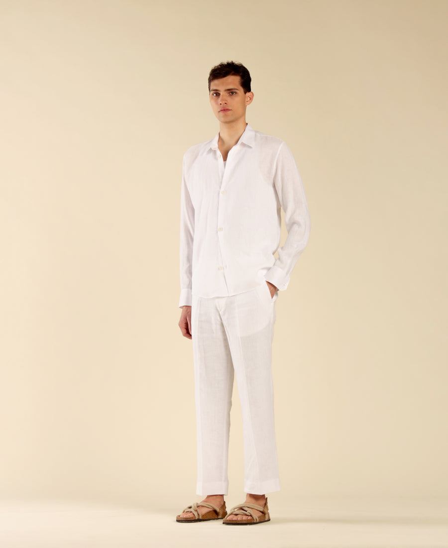 Camicia in 100% lino - Bianco