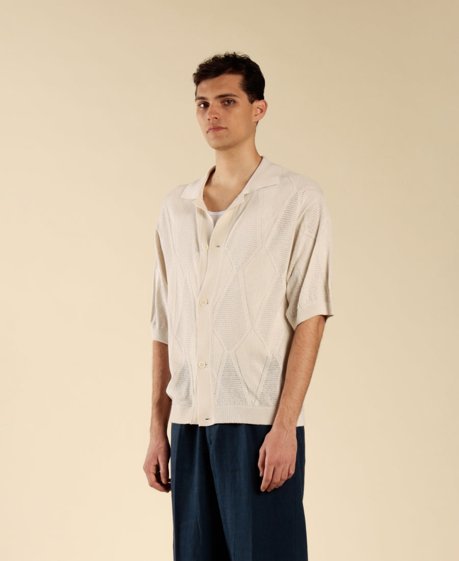 Cardigan in maglia di cotone - Cenere