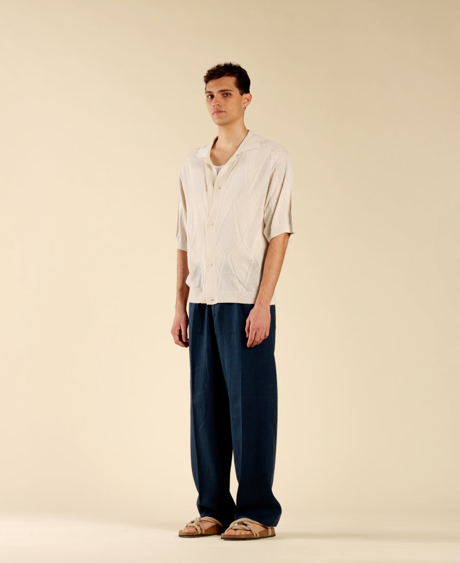 Cardigan in maglia di cotone - Cenere