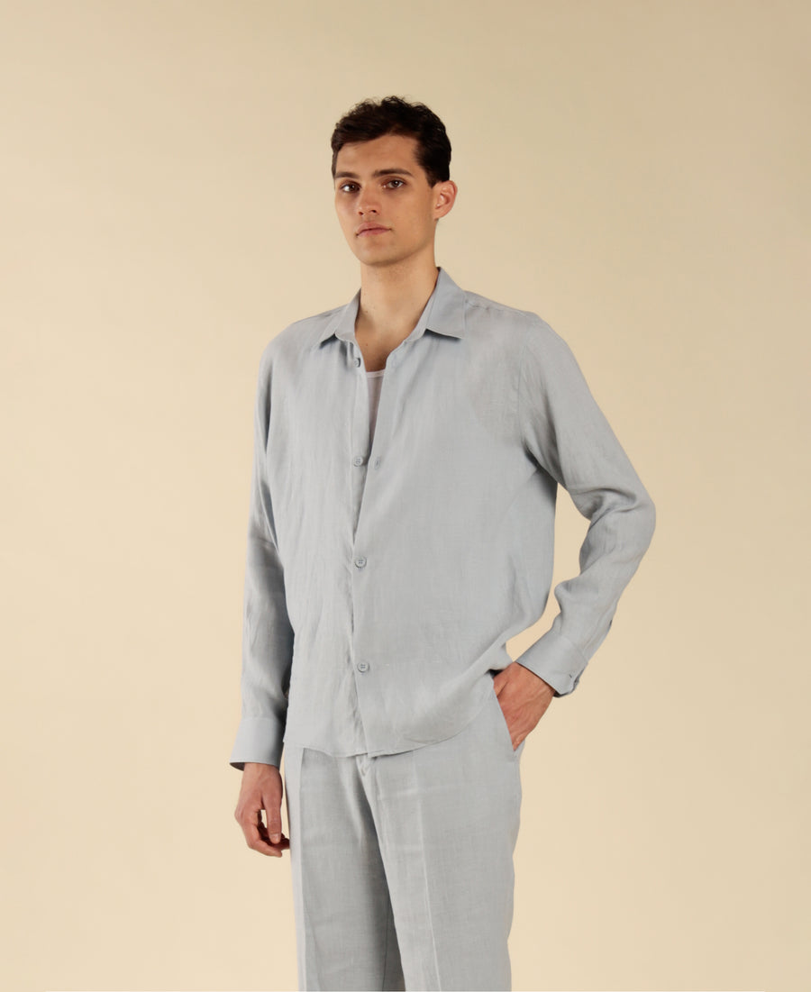 Camicia in 100% lino - Polvere