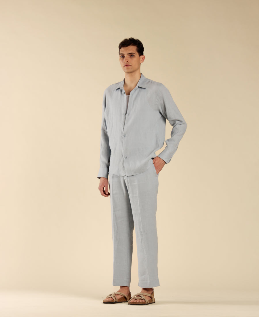Camicia in 100% lino - Polvere