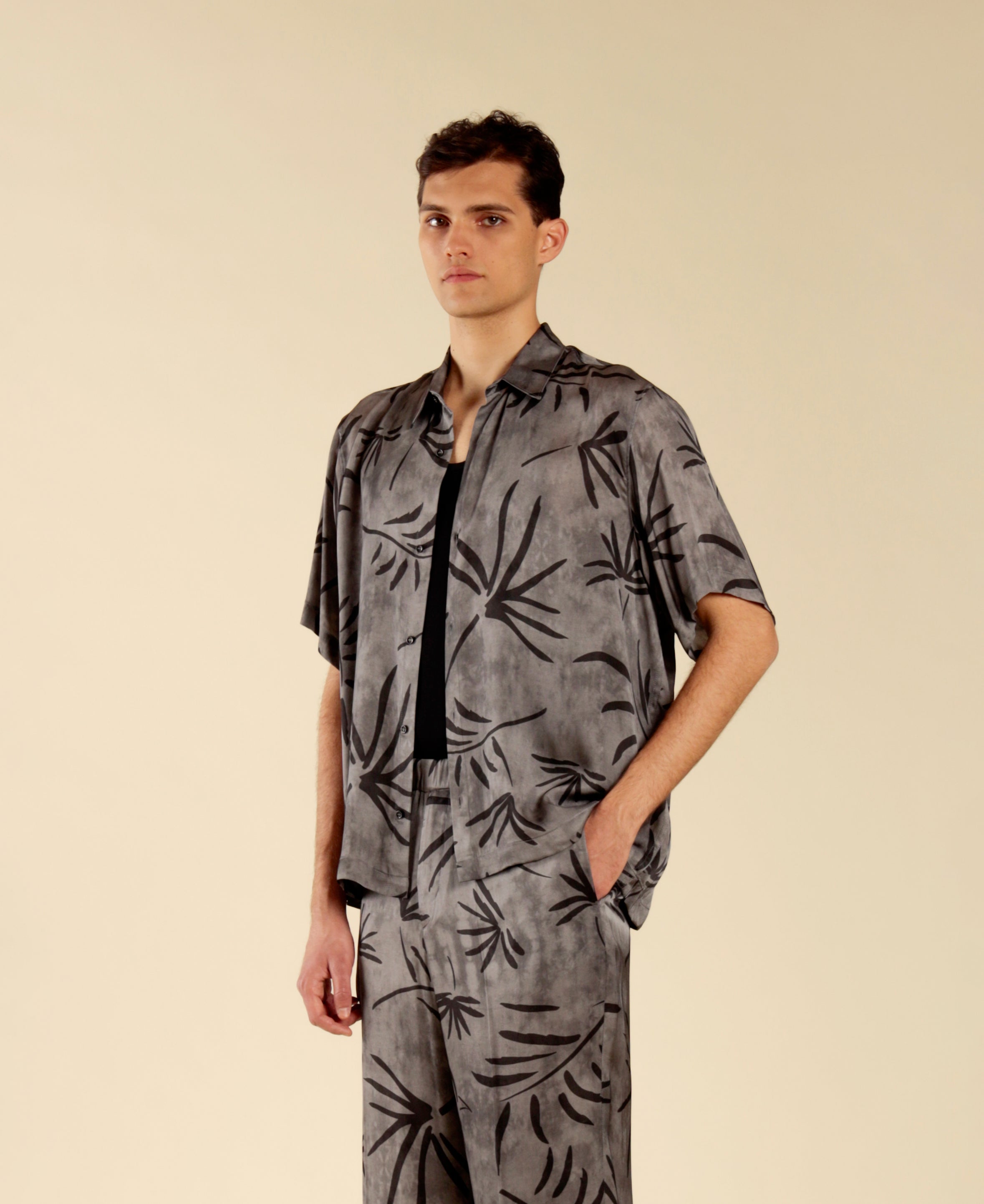 Chemise en viscose à imprimé palmiers