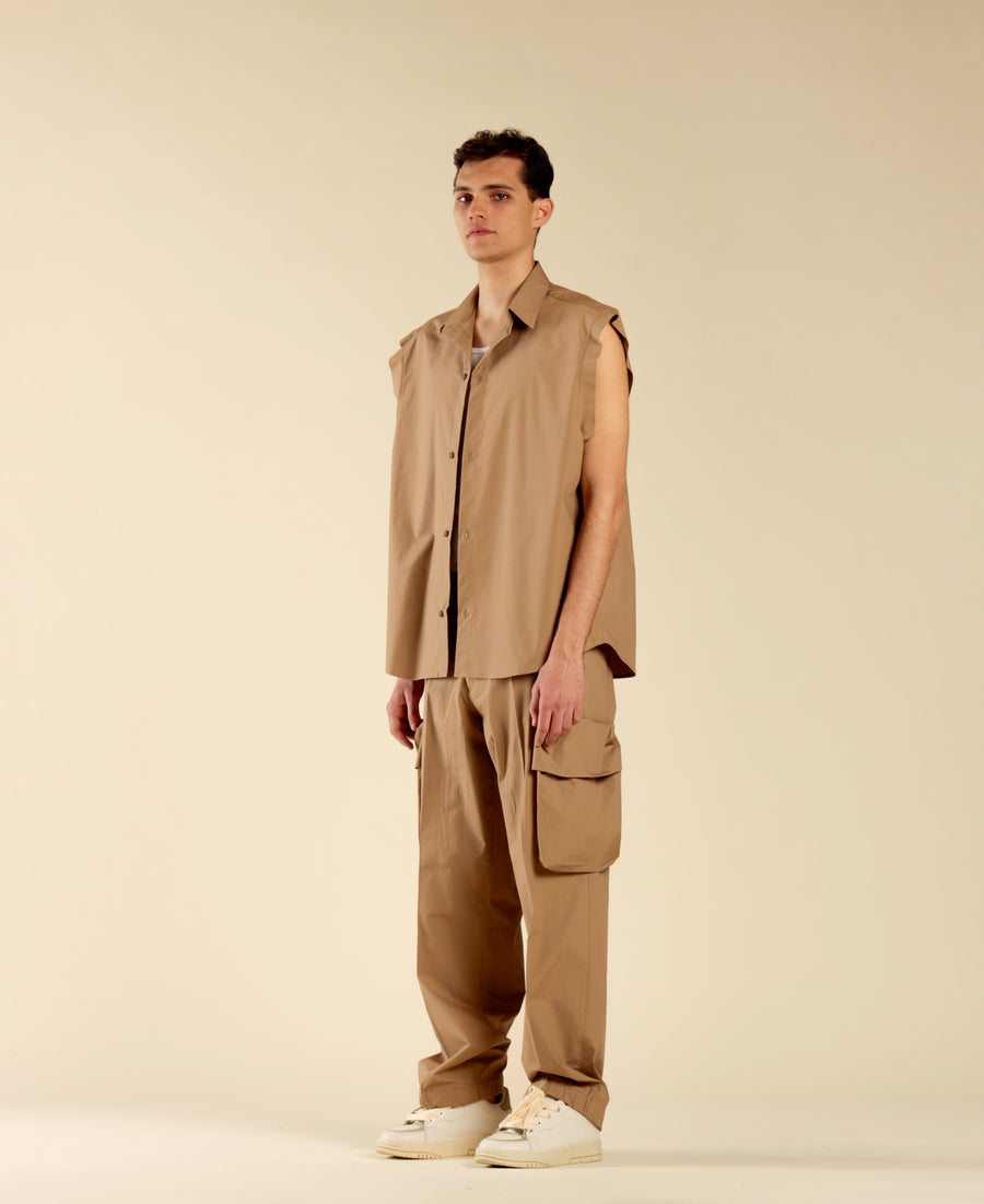 Pantalone cargo in cotone - Beige