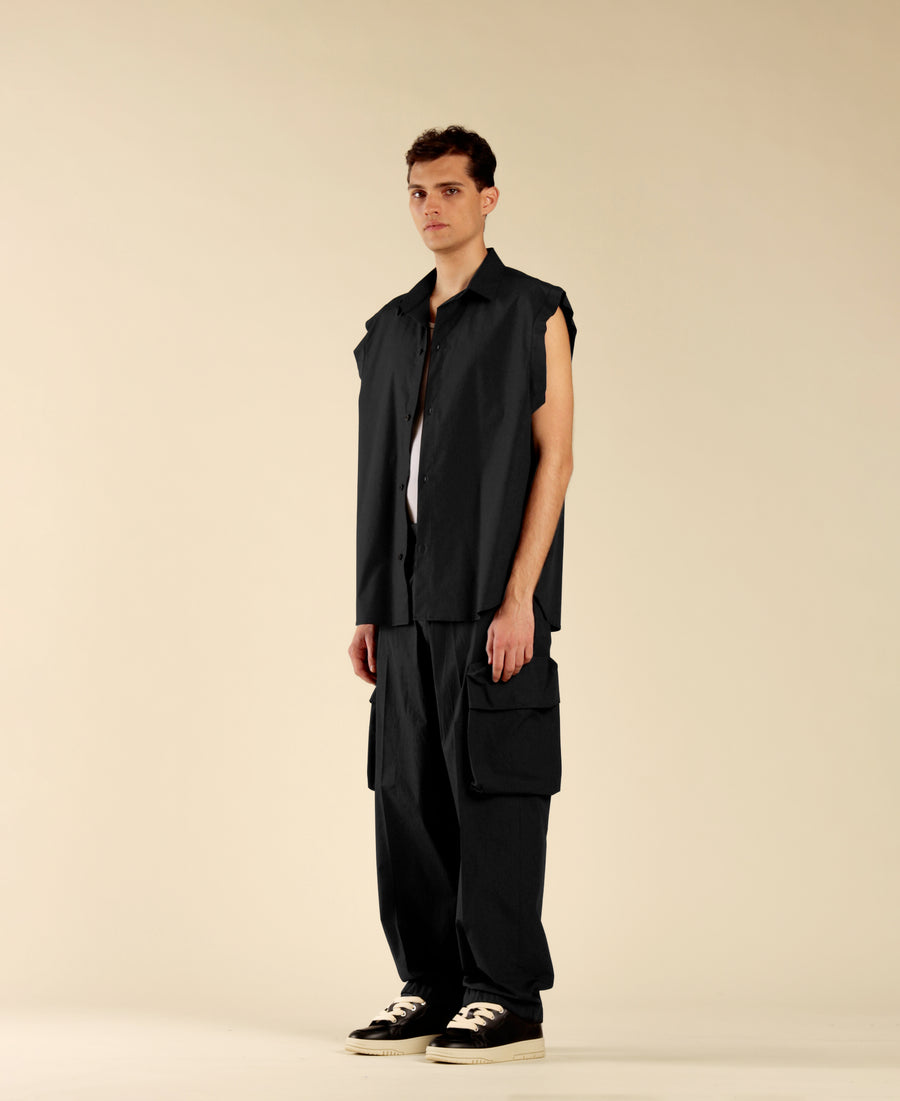 Pantalone cargo in cotone - Nero