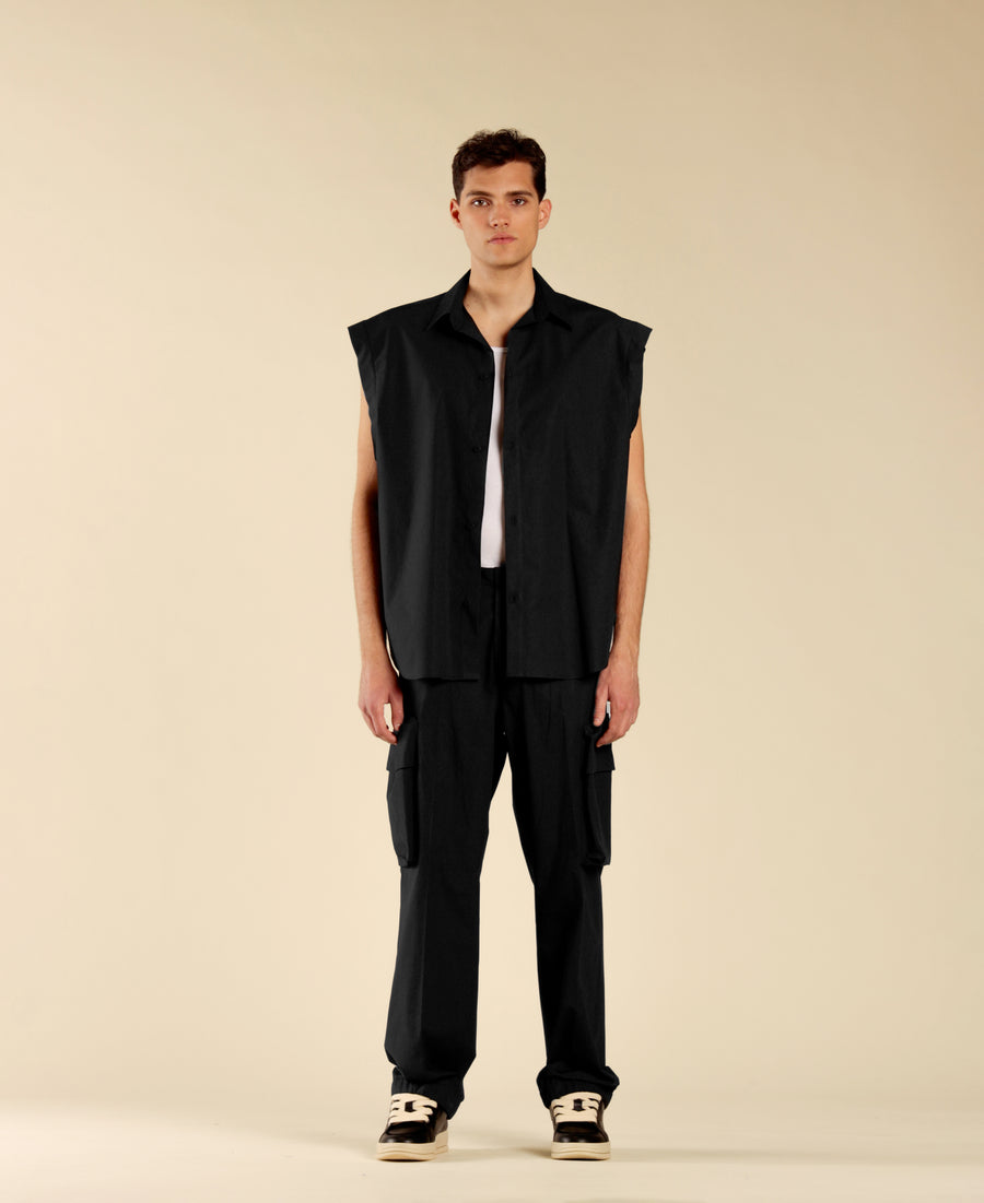 Pantalone cargo in cotone - Nero