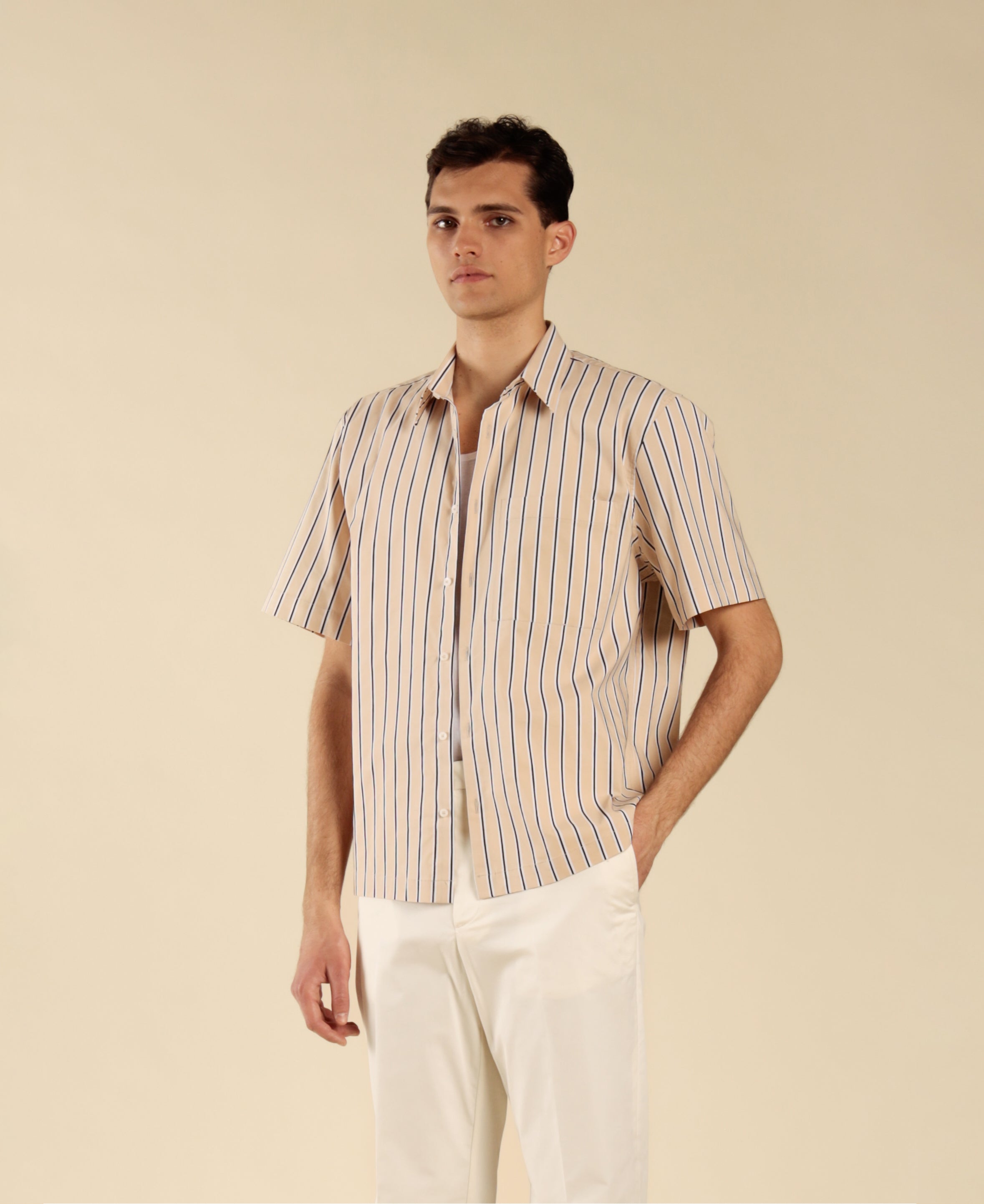 Camicia a righe in cotone
