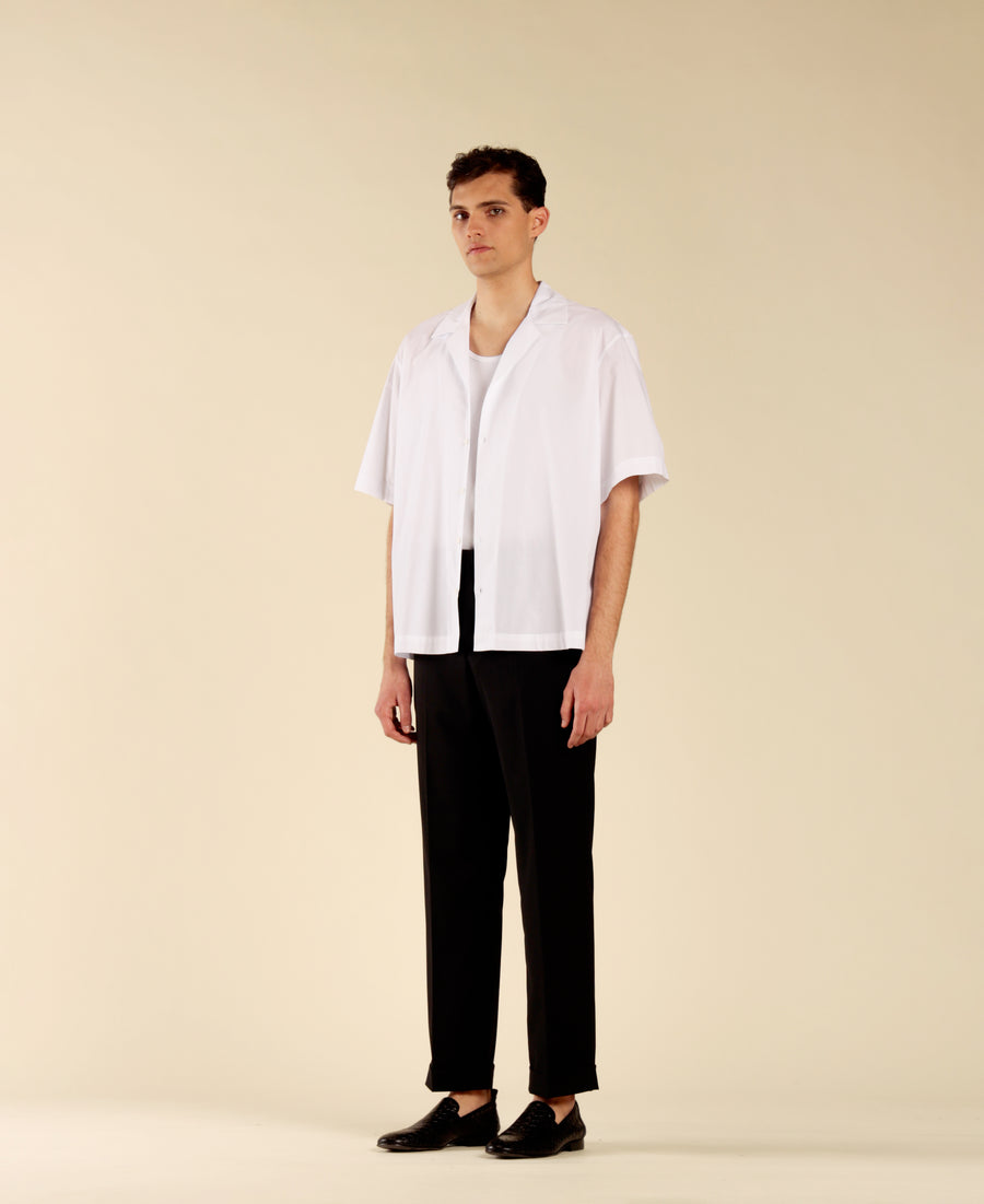 Camicia bowling in cotone - Bianco