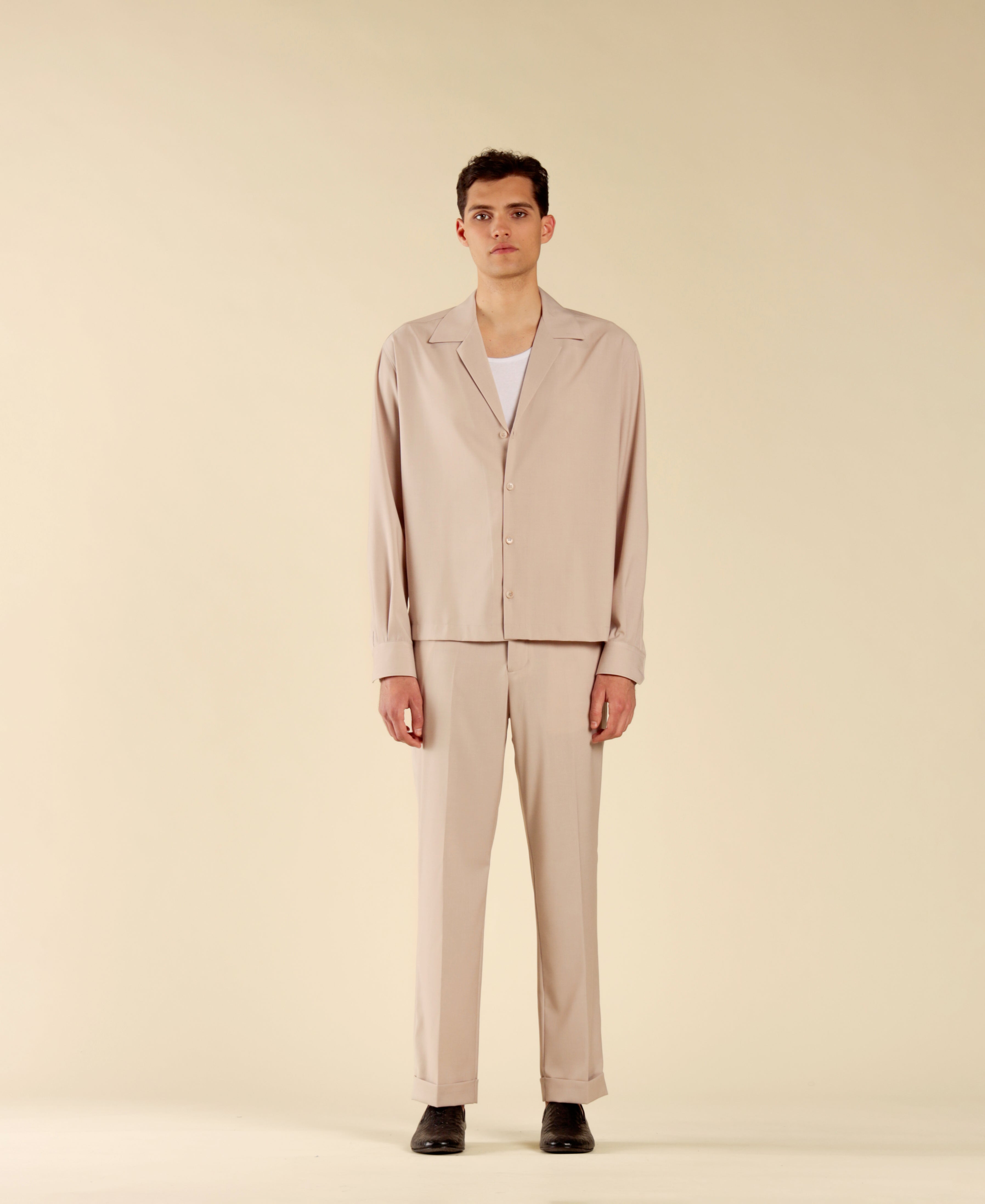 Pantalon à poches américaines et revers en bas - Poudre