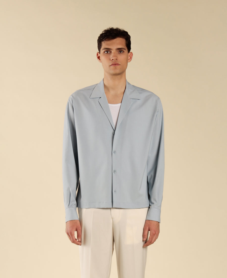 Camicia collo aperto maniche lunghe - Polvere