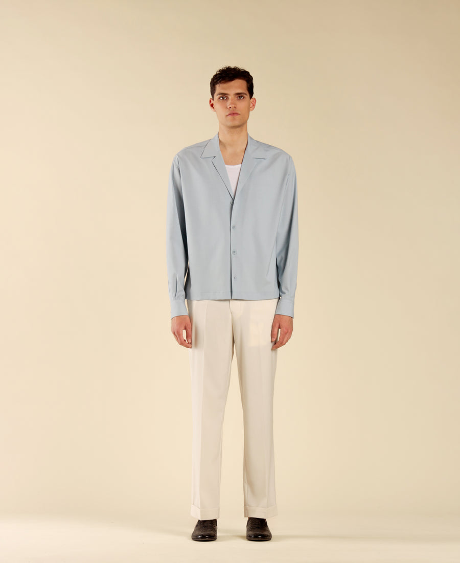Camicia collo aperto maniche lunghe - Polvere