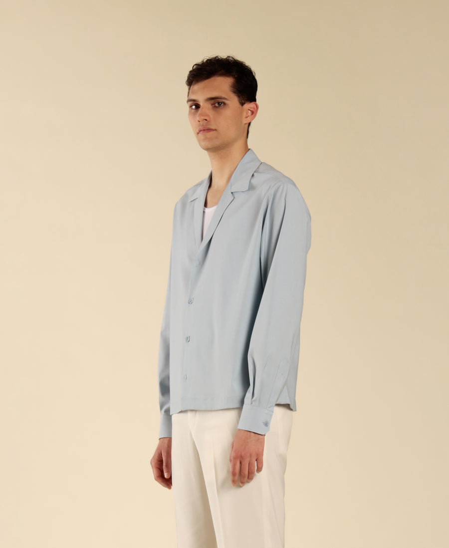 Camicia collo aperto maniche lunghe - Polvere