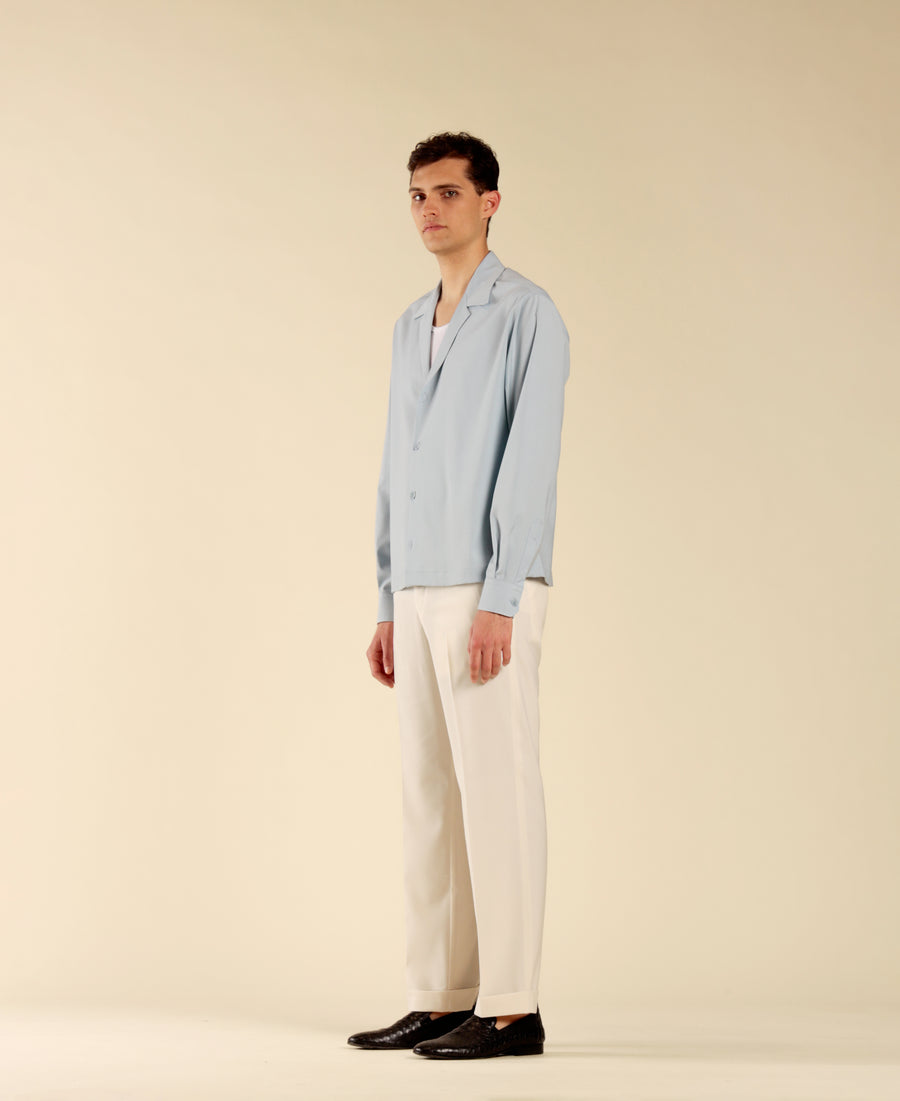 Camicia collo aperto maniche lunghe - Polvere