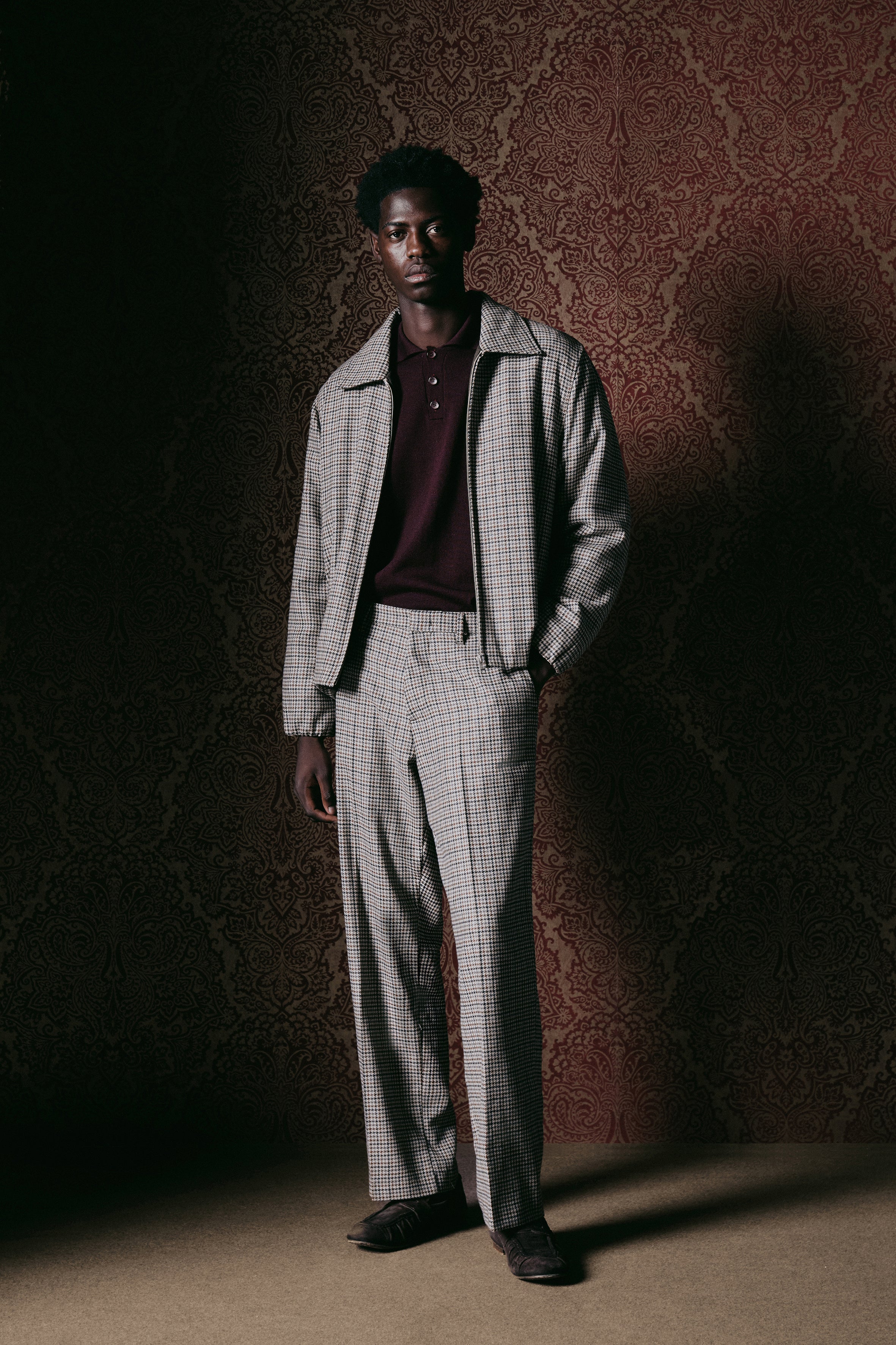 Pantaloni larghi in lana