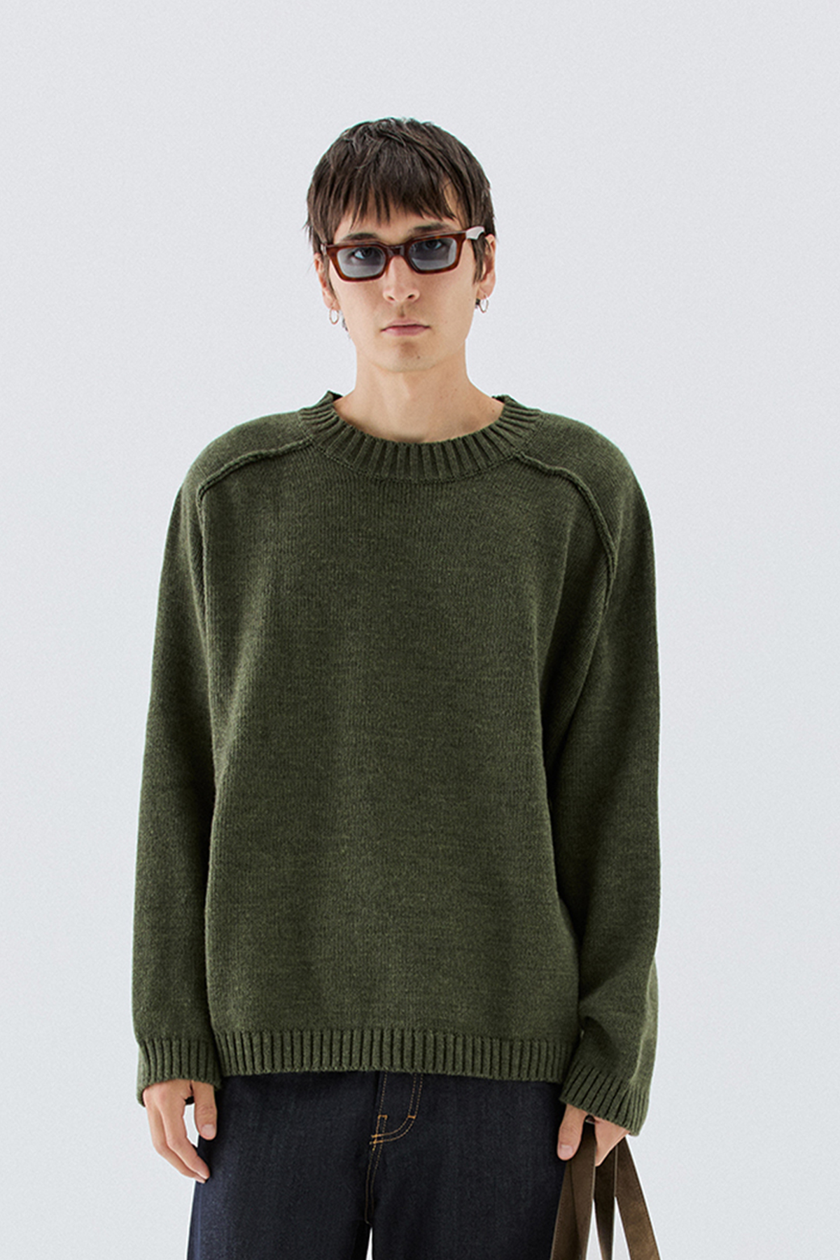 Maglia girocollo oversize - Verde