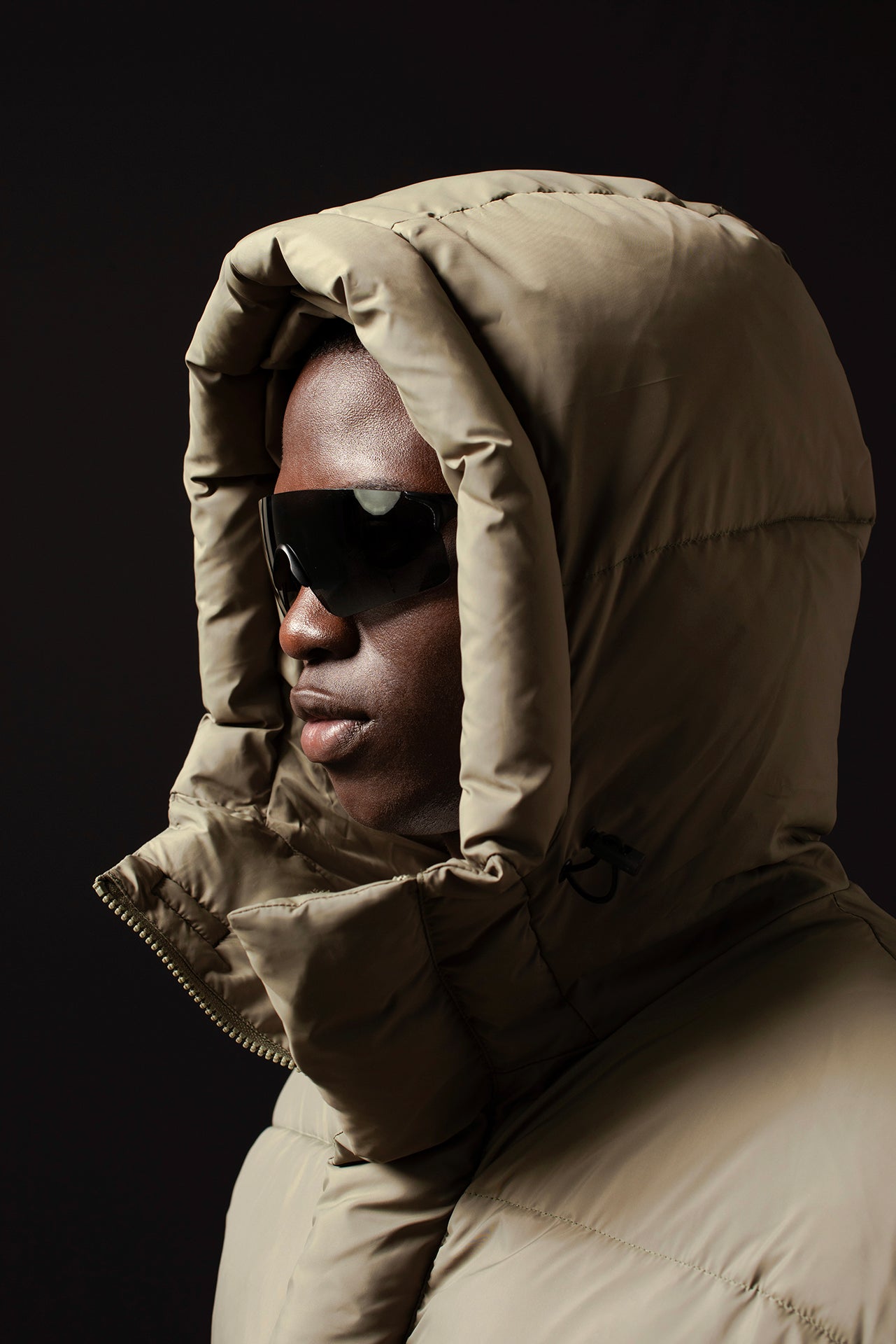 Doudoune oversize à capuche - Verte