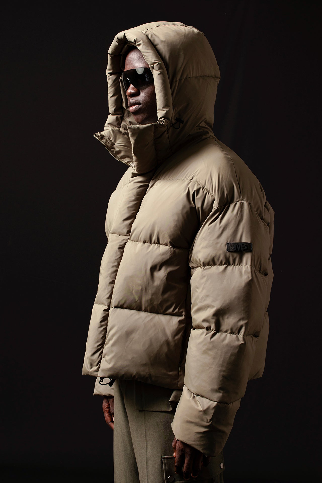 Doudoune oversize à capuche - Verte