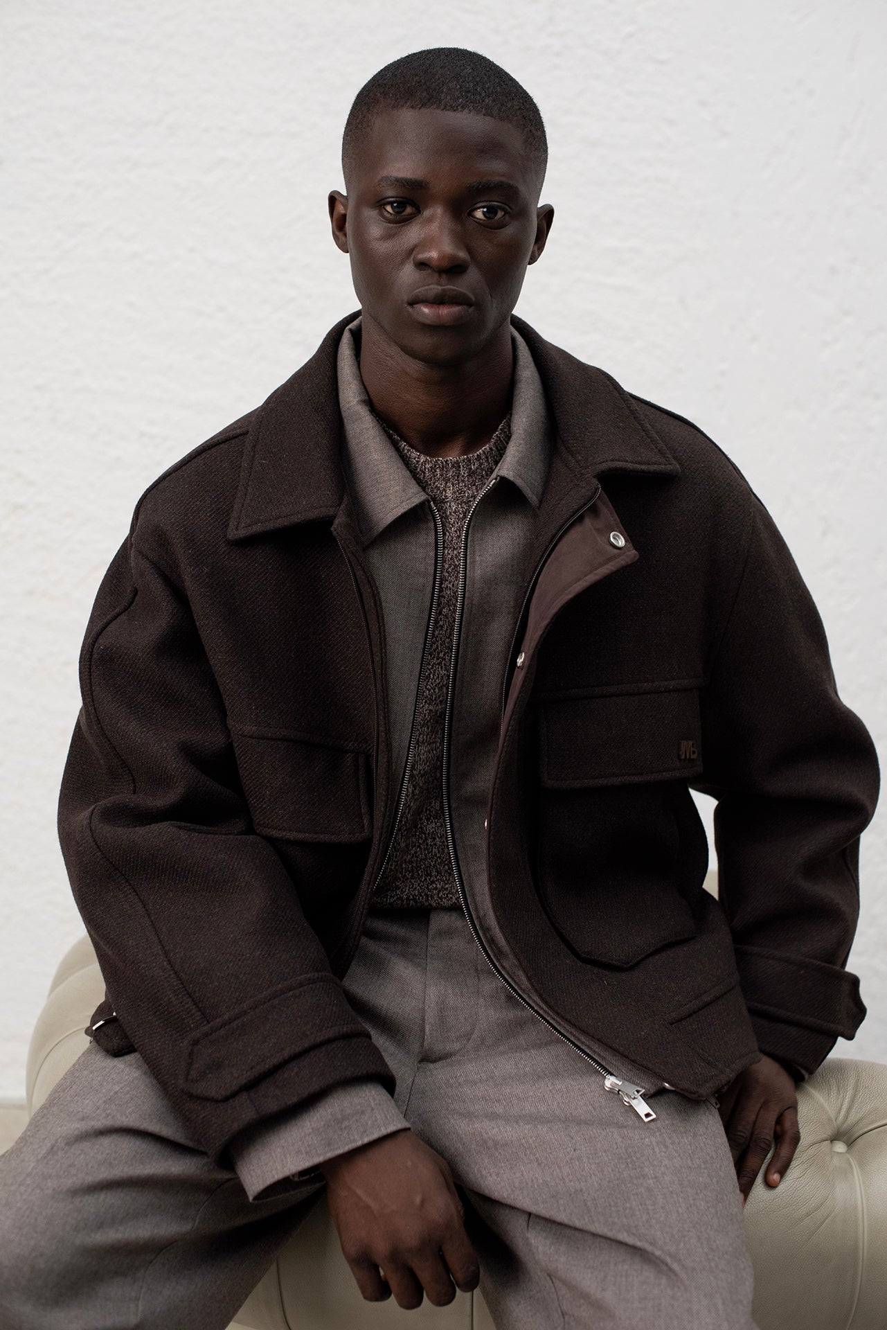 Veste oversize en laine avec poches - Moro