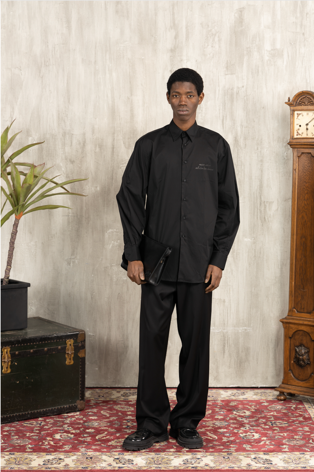 Camicia oversize in cotone - Nero