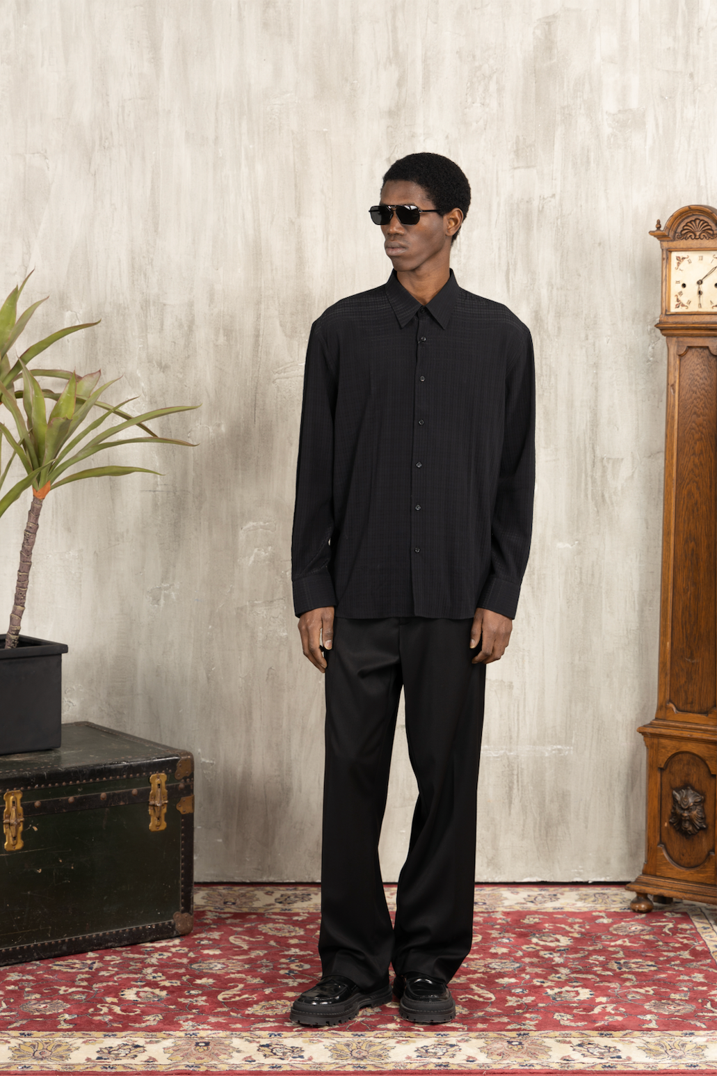 Camicia in viscosa - Nero