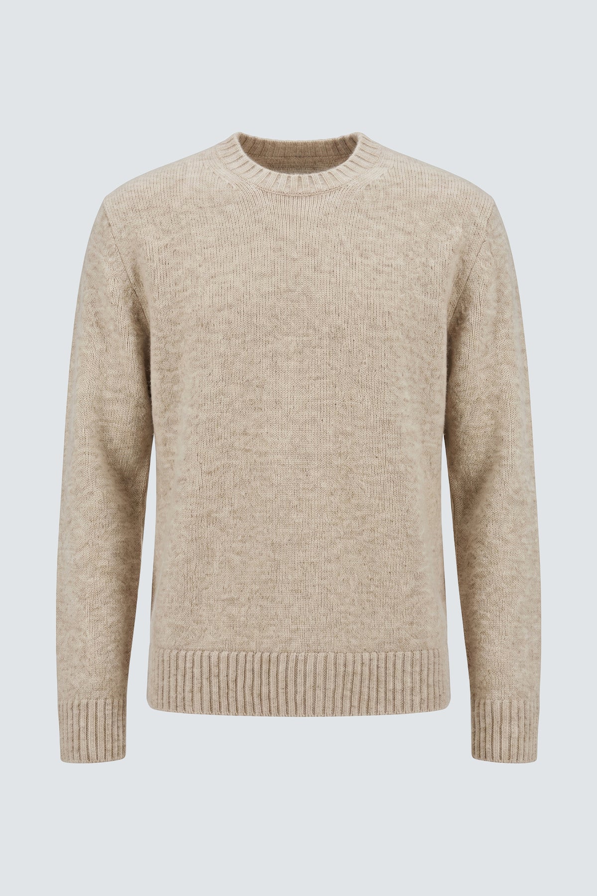 Maglia girocollo misto lana - Beige