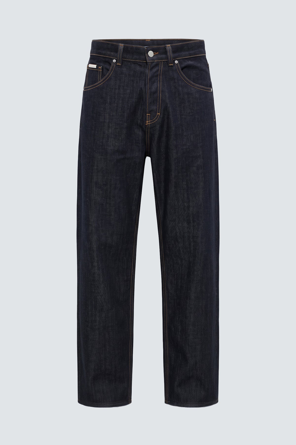 Jeans dritti in raw denim