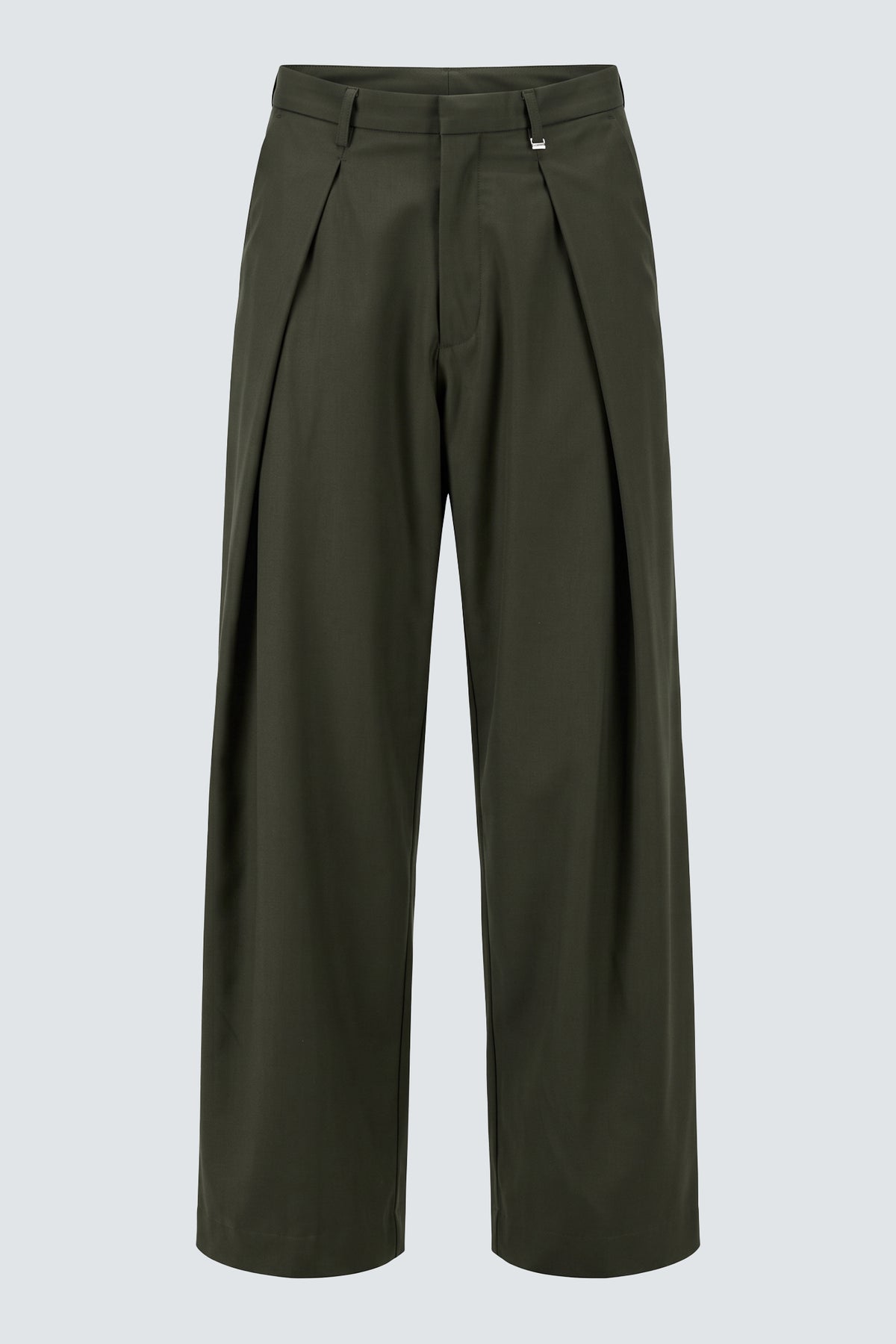 Pantaloni larghi con pinces avanti - Verde