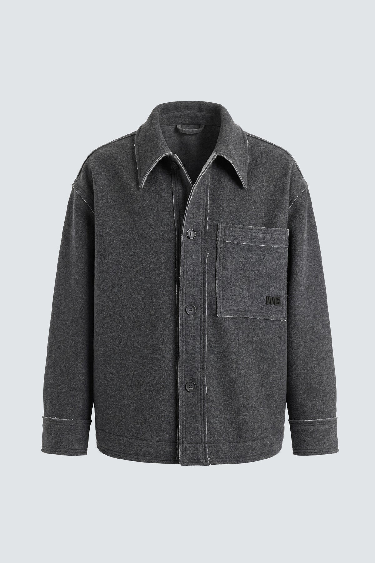 Overshirt in lana con tasca