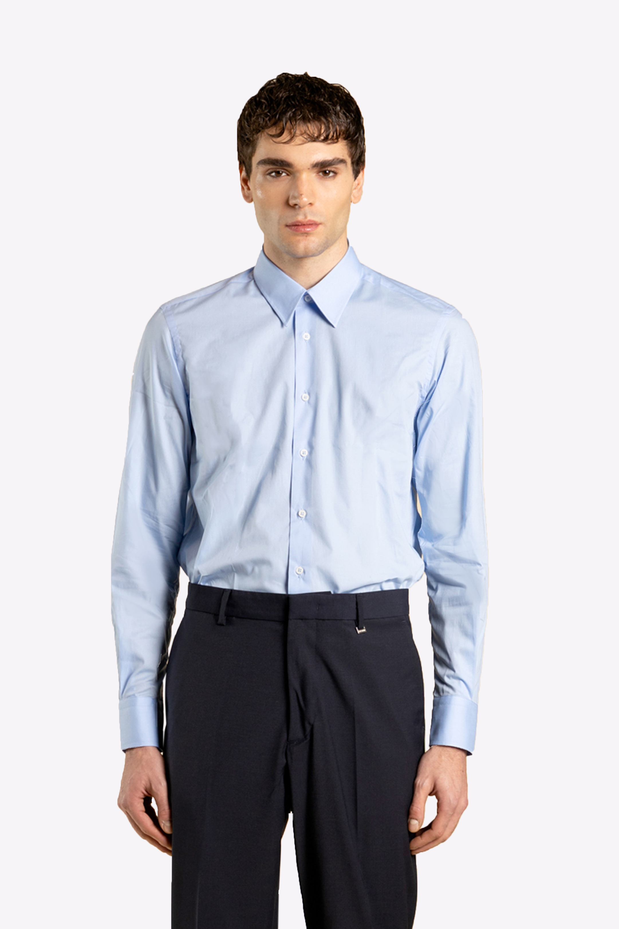 Camicia da abito in cotone - Celeste