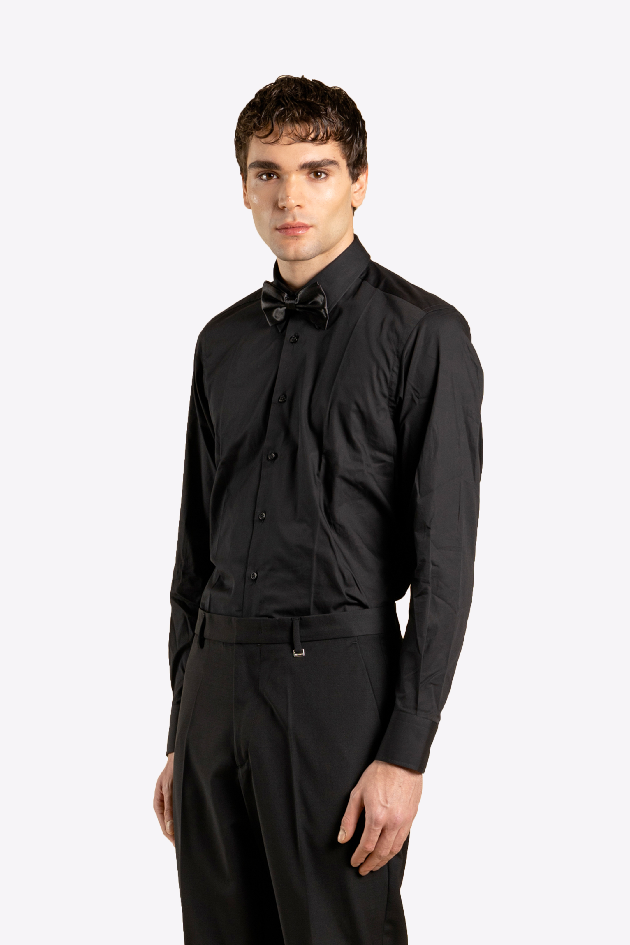 Camicia da abito in cotone - Nero