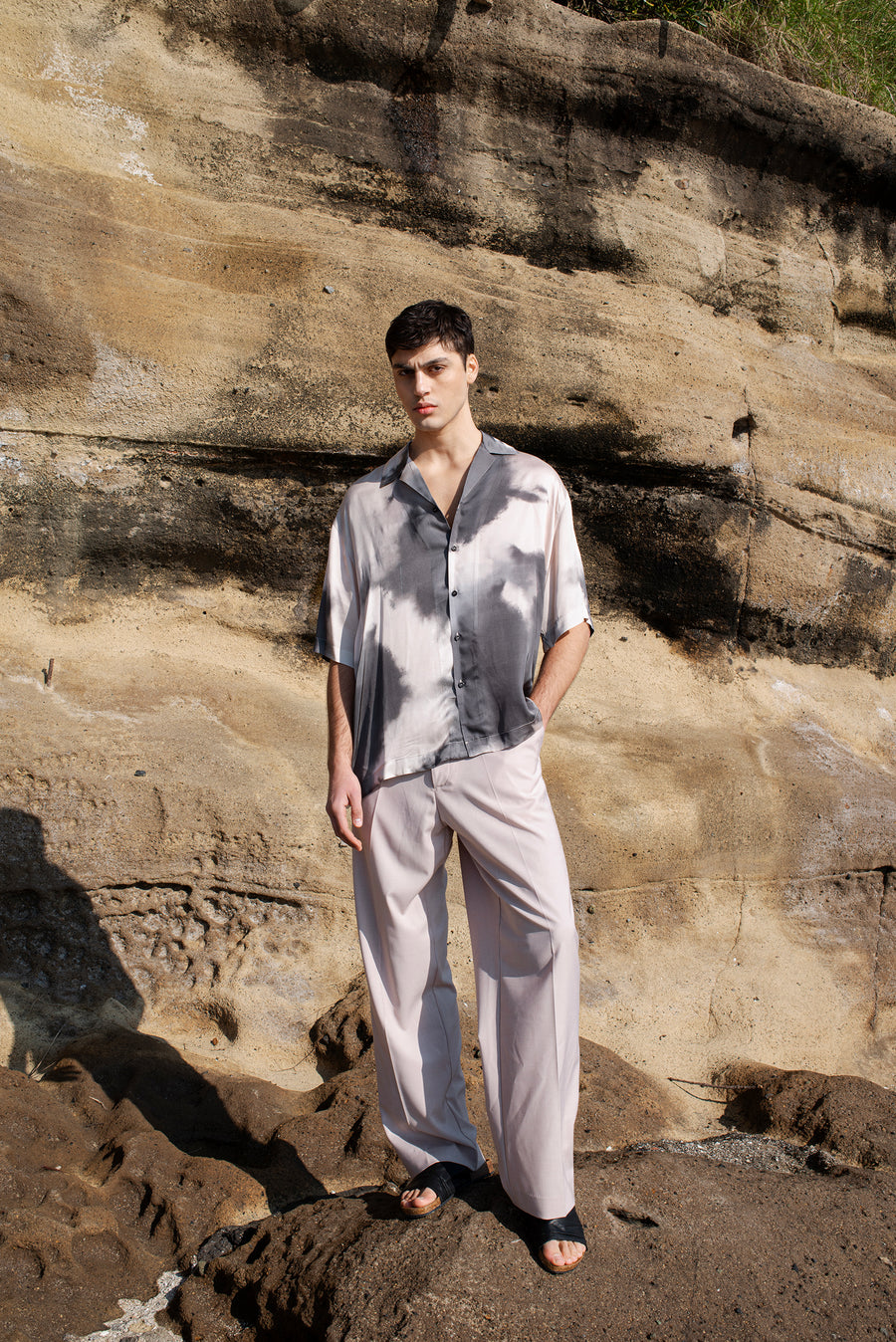 Camicia bowling in viscosa effetto maltinto