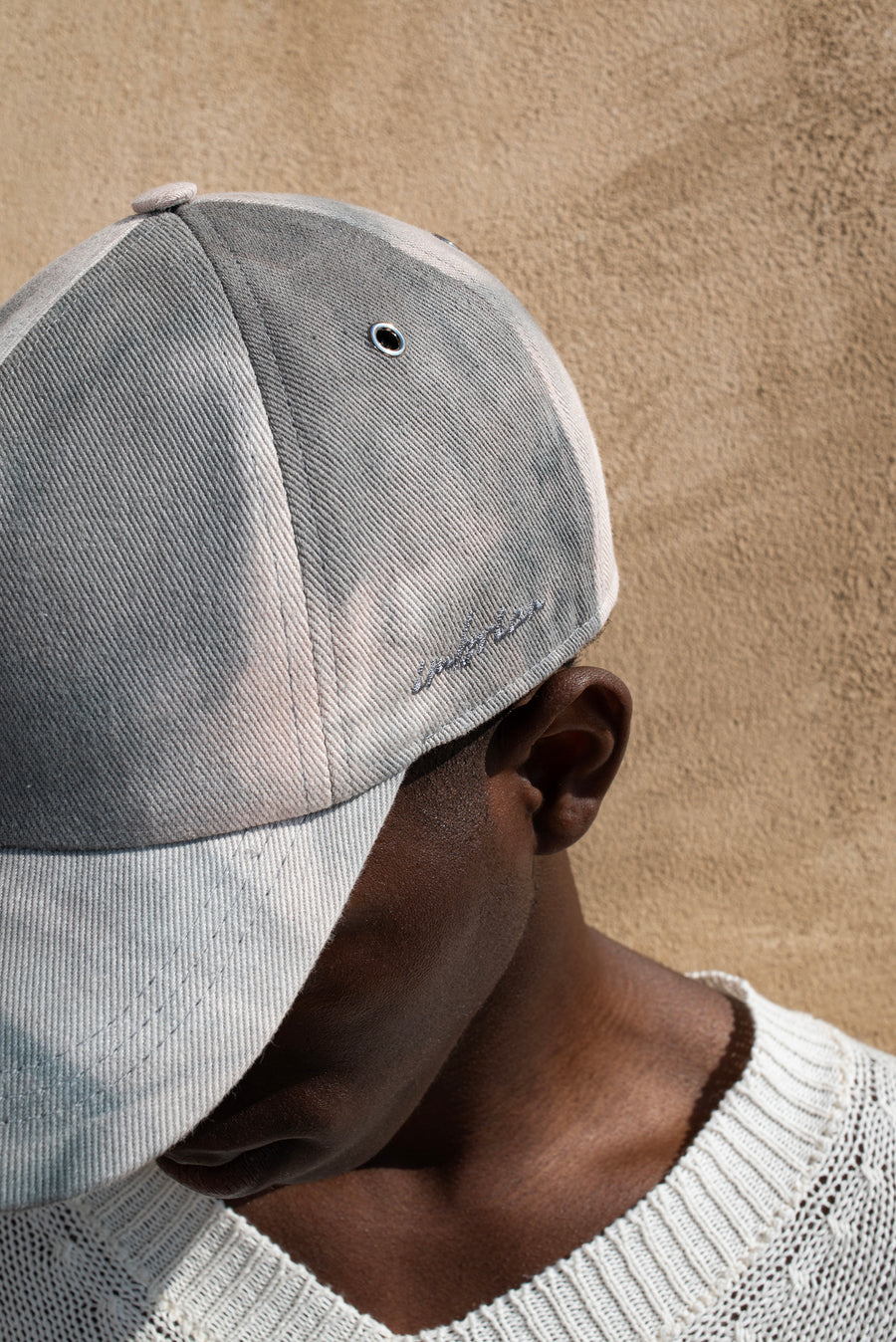 Cappello da baseball in denim effetto maltinto