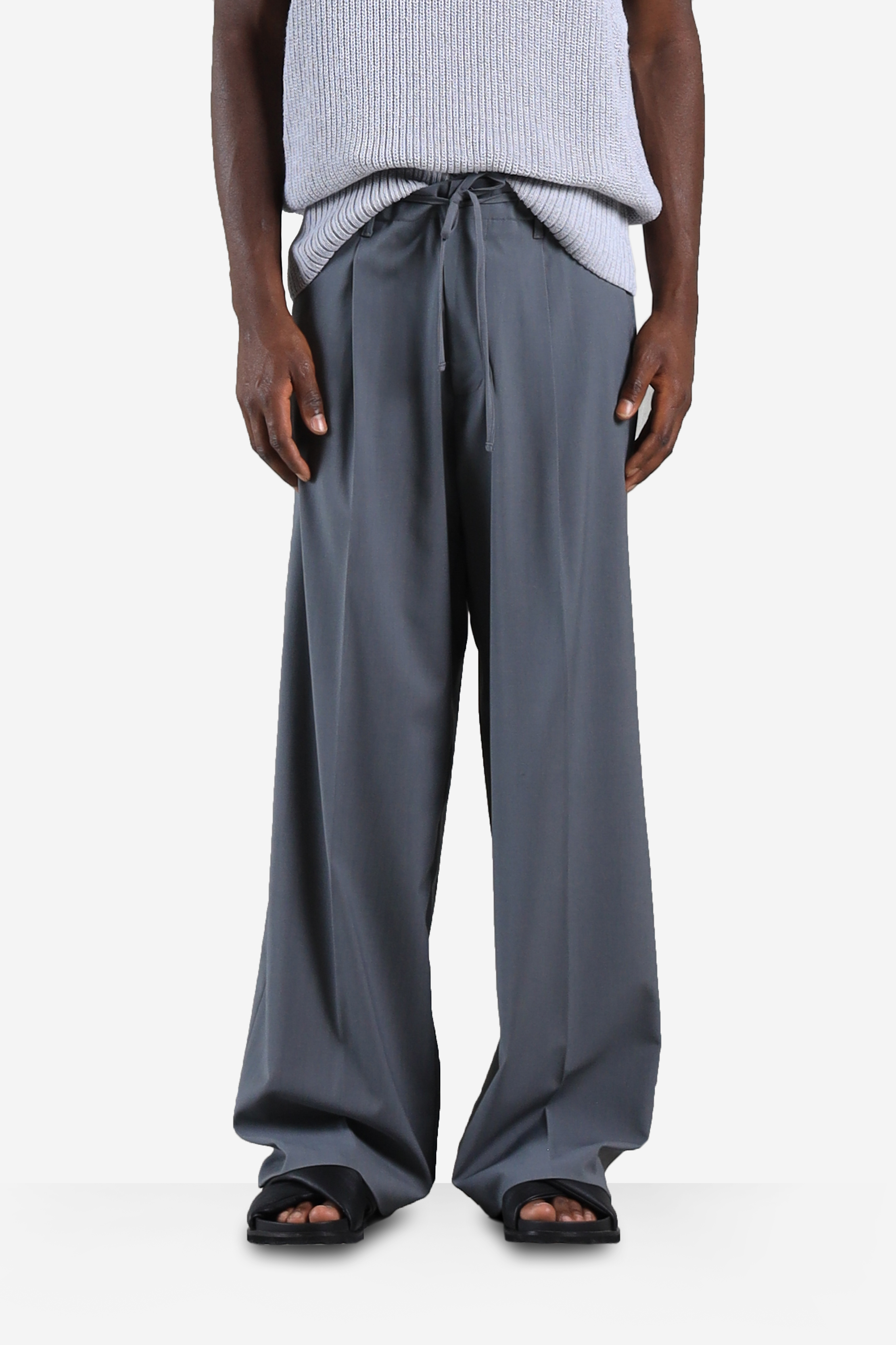 Pantalone con coulisse fondo molto ampio - Grigio