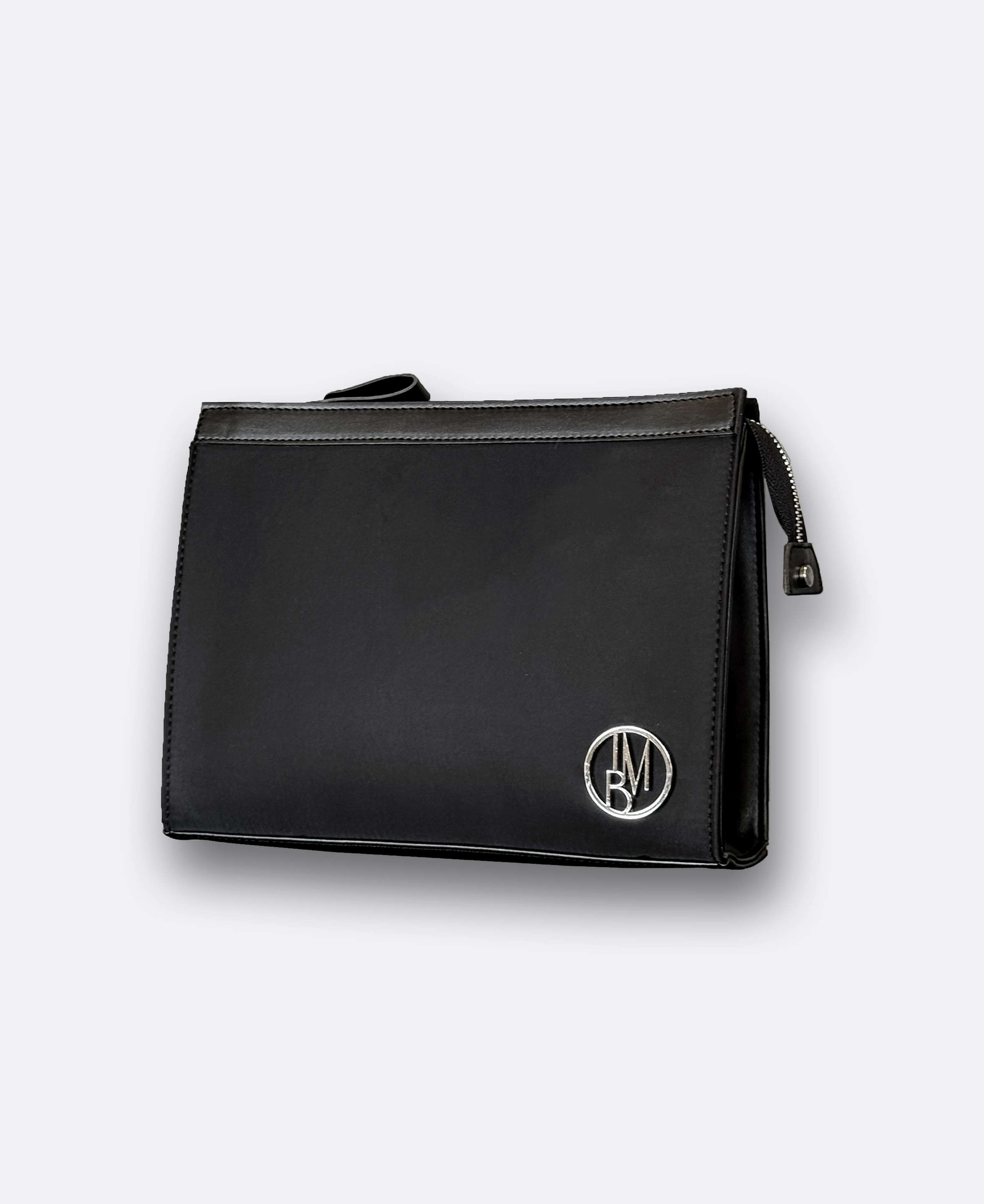 Leather-effect clutch bag - Black
