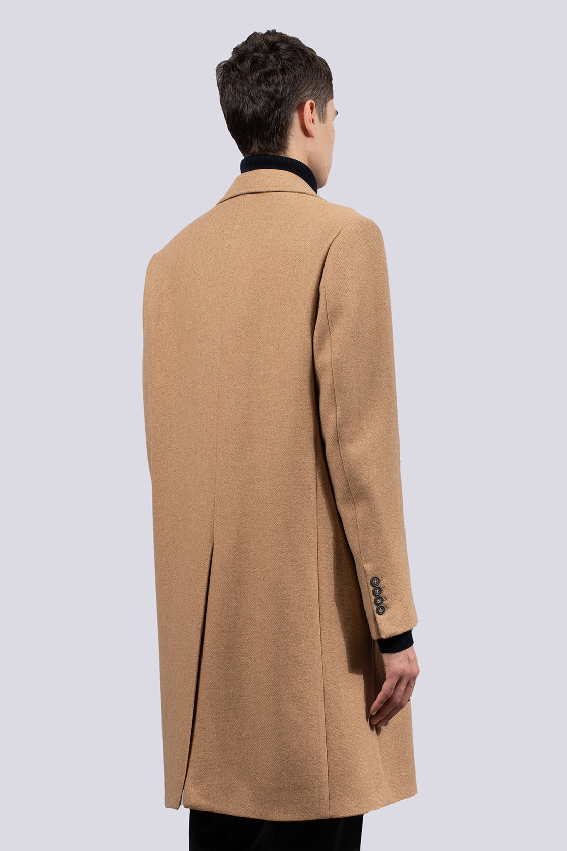 Manteau croisé en laine mélangée - Camel